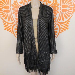 Chico's Sheer Bronze Metallic Snake Jacket 1